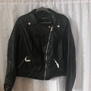 black leather jacket